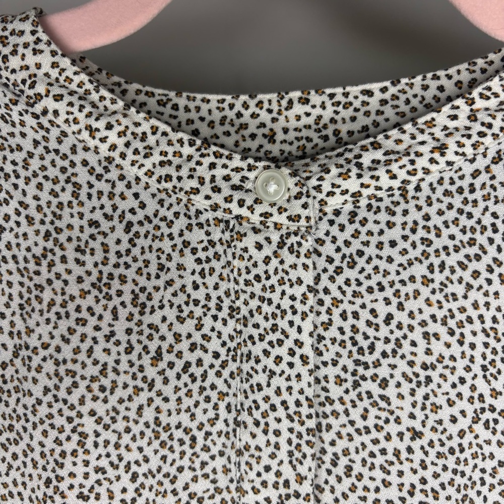 Banana Republic ECOVEROM BALLOON-SLEEVE BLOUSE Leopard Animal Print Size XXS - Picture 4 of 8